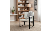 Modern Single Sofa Chair Stable Support Metal Frame Armchair Ergonomic Design