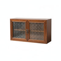 Desktop Display Cabinet with Glass Small Size Wooden Countertop Cabinet Particle Proof Glass Door Organizer Sturdy Wood