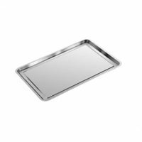 Food Grade Rectangular Steel Tray sturdy Rimmed Rectangular Tray Rust-Resistant Kitchenware Easy to Clean for Home Cooks, Party Hosts, Barbecue, Kitchen, Restaurant, Cafeteria