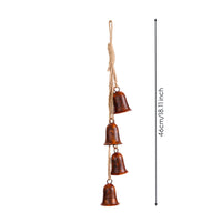 Hanging Bell with Rope Rustic Hanging Bell Aged Ornament for Door, Christmas Tree, Wreath
