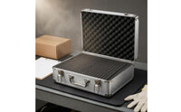 Aluminum Black Lined Interior Portable Tool Storage Case Silver Finish Locking Briefcase