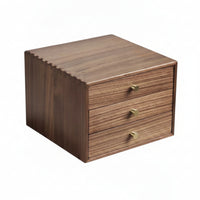 Walnut Desk Organizer Natural Desktop Cabinet Fully Assembled for Professionals