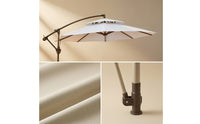 Cantilever Umbrella with Wheeled Base Commercial Offset Patio Umbrella with Light Heavy-Duty for Restaurants, Cafes, Patios, Terraces, Storefronts