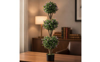 Triple Ball Topiary Tree Faux Artificial Topiary Tree Plant Resistant Maintenancemaintenance-Free for Entryway, Porch