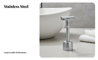 Zinc Alloy Body Adjustable Safety Razor Rust-Proof Double Blade Safety Razor Easy to Clean Manual Shaver Long-Lasting for Eco-Conscious Consumers, Adults, Women, Travel, Bathroom, Home