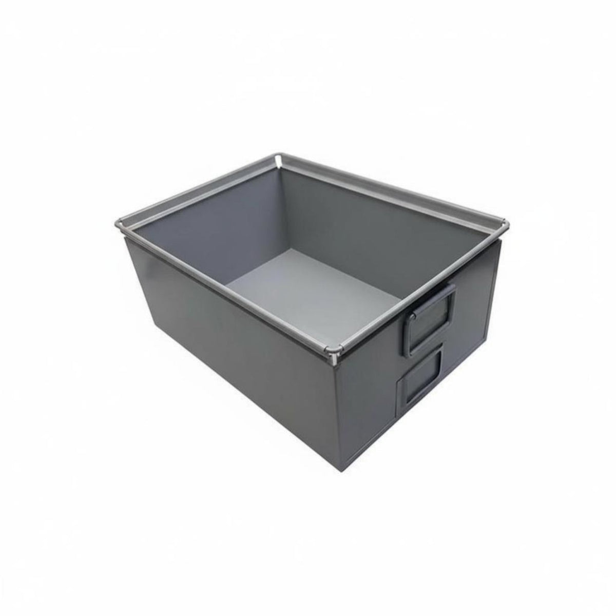 RobustDuty metal panel Turnover Box Stackable Design Galvanized Bin with Handles Portable commercial Storage for Warehouse Workers, Factory workers, Homeowners, Workshop, Garage, Living Room, Bedroom