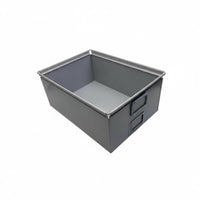 RobustDuty metal panel Turnover Box Stackable Design Galvanized Bin with Handles Portable commercial Storage for Warehouse Workers, Factory workers, Homeowners, Workshop, Garage, Living Room, Bedroom
