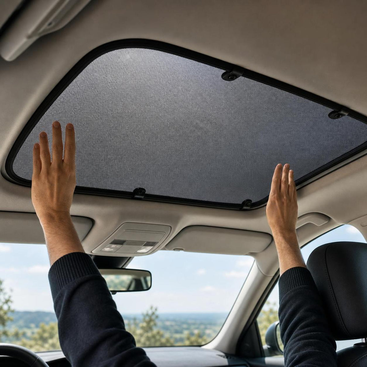 Car Sunroof Mosquito Net and Sunshade for Travel and Ventilation