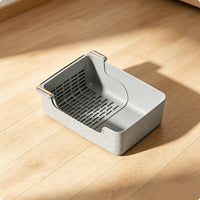Sifting Litter Pan Semi-Enclosed Cat Litter Pan with Tray Rectangular Pet Supply for Cats, Indoor