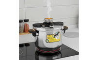 Anti-Scalding Handles Stainless Steel Pressure Cooker All Stovetops Compatible Rotary Knob Pressure Cooker Even Heat Distribution Multifunction Cooking Pot 3-in-1 Versatility for Beginners, Outdoor, Camping