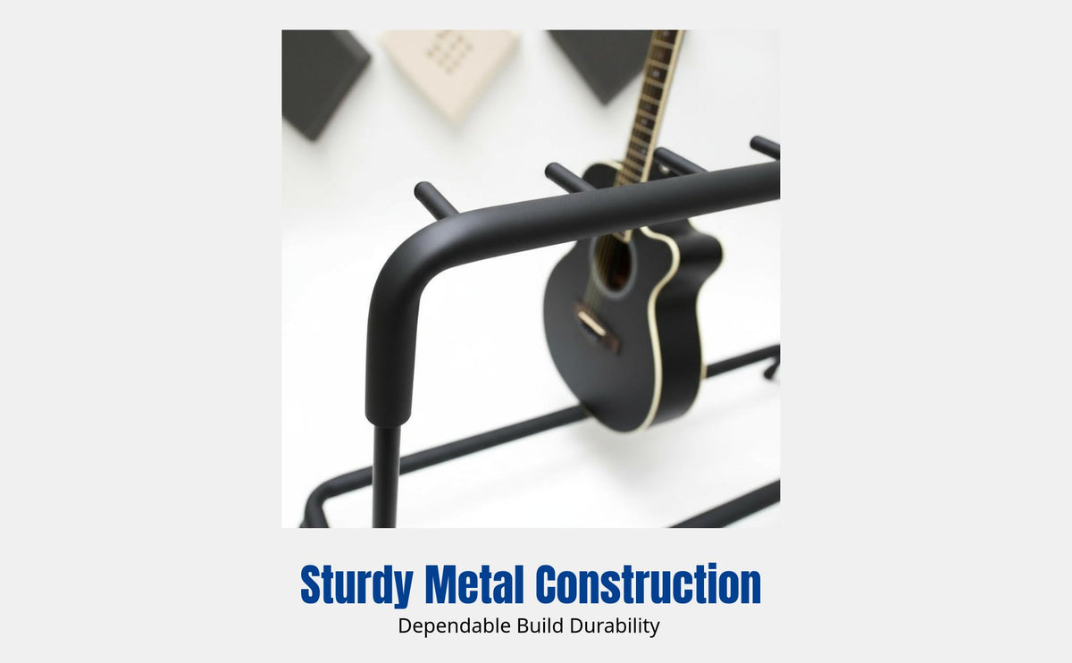 Multi-Guitar Stand, Metal Acoustic Electric Bass Holder, Instrument Display Rack for Studio, Shop