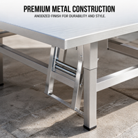 Portable Stainless Steel Folding Table for Camping, Picnics, BBQ, and Markets - Easy Setup