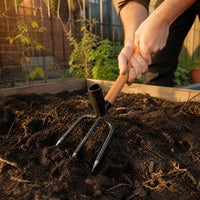 Heavy-Duty Steel Garden Rake for Tilling and Loosening Soil