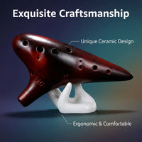 12 Hole Alto Musical Instrument for Beginners, Easy to Learn Ocarina with Beautiful Sound, Ceramic Instrument for Music Students, Gift for Adults