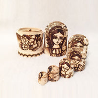Russian Nesting Doll Hand-Painted Nesting Doll with Floral Matryoshka for Shelf