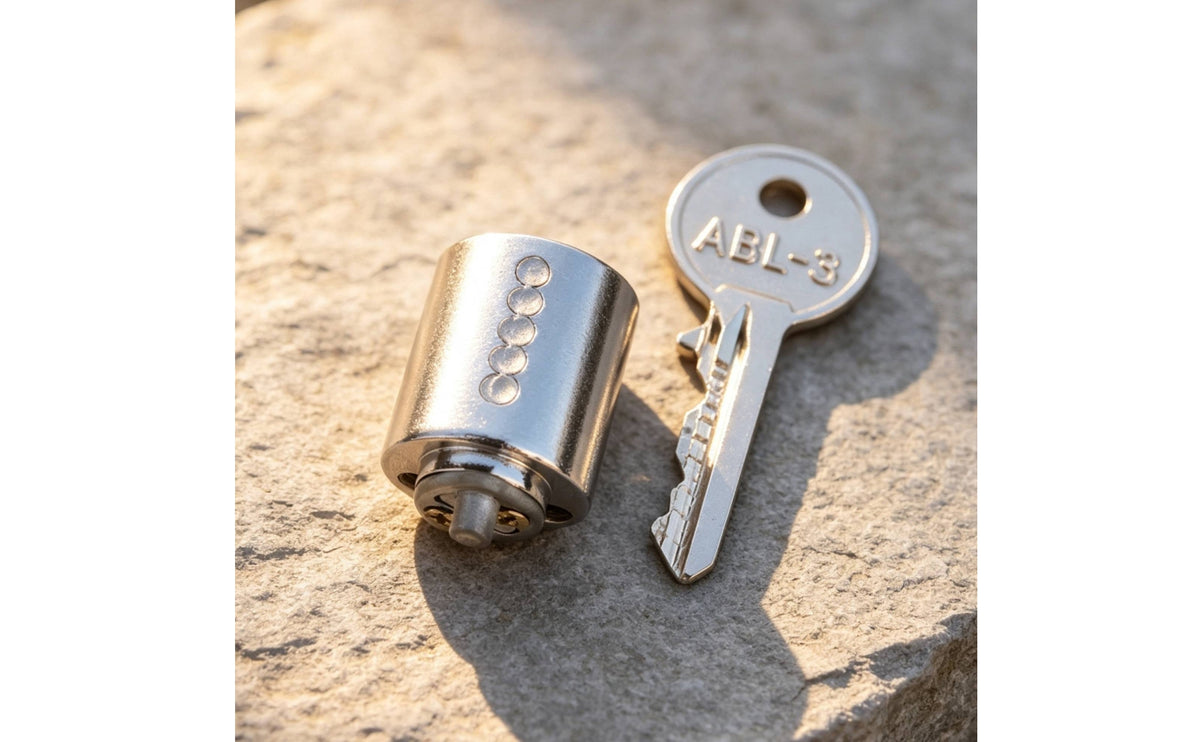 Mechanical Lock Cylinder Chrome Cylinder Lock with Key Cylindrical for Electricians, Maintenance Technicians, Distribution Cabinets, Electrical Panels