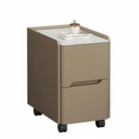 With Wheels Rolling 2-Drawer Trolley Mobile Design Multi-Tier Rolling Organizer Space-Saving Nightstand Modern Aesthetic for Apartment Dwellers, Office Workers, Small Areas, Dorm Room, Under Desk, Bathroom