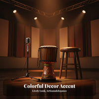 Professional Performance Grade Rope-Tuned Djembe Goatskin Drumhead Percussion Instrument Goat Skin Head Hand Drum Solid Wood Body for Performers, Music Enthusiasts, Live Performances, Studio Recording, Outdoor Gatherings, Home Decoration