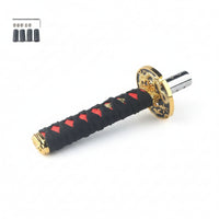 Woven Texture Manual Gear Knob Metal Sleeve Wrapped Shifter Knob Installation Kit Car Accessory Decorative for Most Vehicles