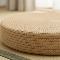 Japanese Woven Mat Pillow Retains Shape Round Woven Floor Pillow Round Woven Floor Pillow Handmade Jute Meditation Pouf