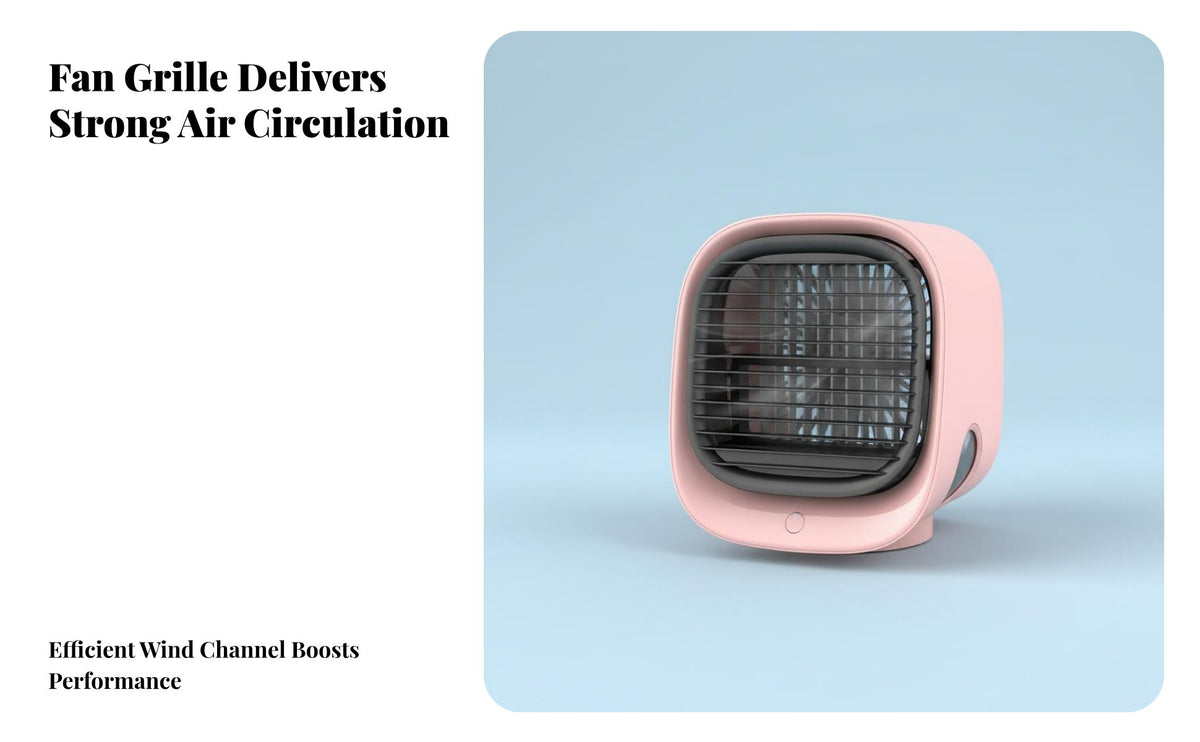 Portable Water Cooling Fan 3-Speed Setting Mini Air Chiller 7-Color Night Light USB Desktop Fan for Office Workers, Students, Bedroom, Dorm Room