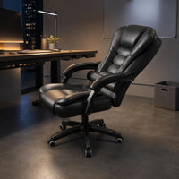 Reclining Office Chair Height-Adjustable Reclining Desk Chair Headrest for Computer