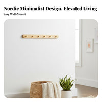 Multi-Peg Hook Rail No-Drill Installation Coat Hanger Space-Saving for Dorm Room