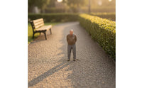 1:64 Scale Elderly Man Figure Neutral Finish Hand-Painted Figure Decorative for Micro Photography, Decoration