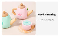 Wooden Afternoon Tea Set Parent-Child Interactive Kids Tea Party Playset