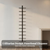Vertical Vino Display Wall-Mounted Design Vertical Vino Rack Space-Saving Bottle Holder for Restaurant Owners, Homeowners, Dining Room, Under Stairs