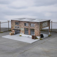 Light-Up Factory Model Original Design 1:64 Scale Garage Diorama Printed Graphics 1:64 Scale Repair Shop Scene for Desktop
