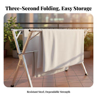Foldable Drying Stand Indoor Outdoor Use Foldable X-Shaped Frame Clothes Horse Expandableable Garment Airer for Students, Families, Balcony, Indoors