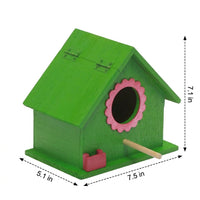 Hinged Roof Bird Boxes for Gardens UK, Pre Assembled Birdhouse for 2 Parakeets, Bird Houses for Garden with Perch and Feeder, Wooden Nest Box