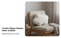 Nordic Design Sherpa Fleece Pillow Soft and Luxurious Texture Irregular Shaped Cushion Machine Washable for Homeowners, Adults, Bedroom, Bed