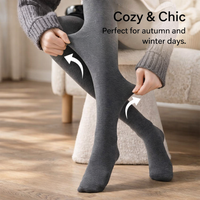 Fleece Lined Tights for Women with Control and Hip Lifting Design, Thermal for Autumn Winter Cold Weather, Thick Footed Leggings