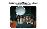 Portable Makeup Box with Mirror long-lasting rigid shell Cosmetics Case for Dorm Room