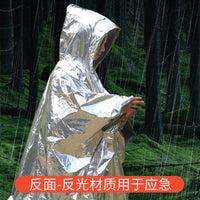 Portable Aluminum Foil Rain Poncho for Outdoor Survival and Camping