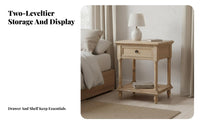 two-levellevel Bedside Table Vintage design 2-Tier Small Table Farmhouse Aesthetic