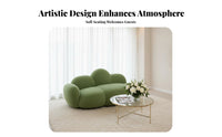 3 Pieces Creamy Design fluffy Couch Set Soft Curved Form configurable fluffy Sofa Plush Comfort Lounge Furniture Minimalist Aesthetic for Business Owners, Interior Designers, Photo Studio, Reception Area, salon, Home Lounging