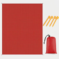 Picnic Blanket and Waterproof Mat for Family Picnic, Large Camping Mat for Camping Tent, Oxford Cloth Ground Sheet, Foldable Mat with Stakes