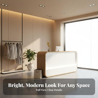 Minimalist Design Small Shop Front Desk Baking Paint Finish Commercial Checkout Counter Modern Front Desk with Storage for Receptionists, Salon Personnel, Business Owners, Clothing Boutique, Retail Shop, Clinics, Offices