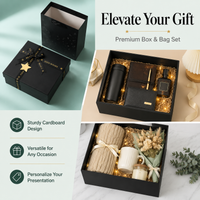 Cardboard Gift Box with Lid, 32x24x11cm Postal Gift Box for Presents, Rigid Gift Box with Bag for Small Business