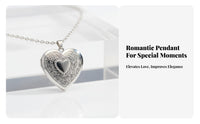 Heart Locket Necklace Photo Frame Locket Adjustable Chain Keepsake for Mothers Day