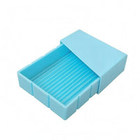Molded Plastic Sliding Cover Bead Scoop Compact Ribbed Tray Bead Scoop Handheld