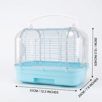 Handheld Cage for Avian Transport with Standing Perch, Portable Cage with Observation View, Small Portable Acrylic Parrot Outdoor Space Capsule