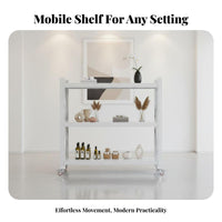360° Swivel Casters Mobile Shelving Unit with Wheels Multi-Purpose Rolling Storage Rack High Weight Capacity Rolling Utility Shelf Easy Assembly for Warehouse, Workshop, Basement