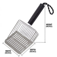 Cat Sifter with Detachable Handle, 304 Stainless Steel Metal Material, Slotted Flat design, Practical Cat Owner Gift Idea