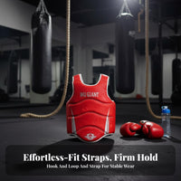 Padded Protection Sanda Chest Protector Thickened Padding Combat Arts Chest Protector Shock Absorbent Muay Thai Adjustable Straps for Children, Athletes, Beginners, Spar Arena, Competition, Gym, Dojo