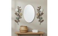 2 Pieces Botanical Metal Wall Hanging American Design Floral Branch Leaf Wall Decor 3D Design House Decoration for Bedroom
