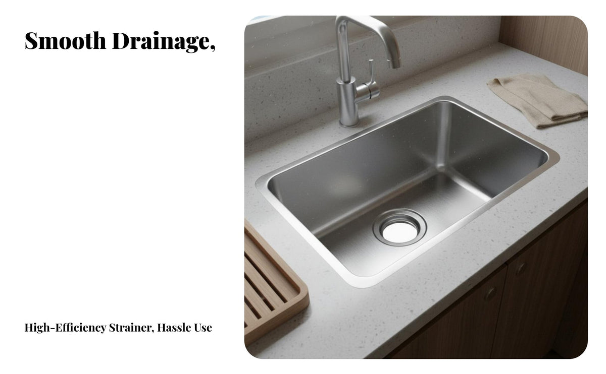Mini Stainless Steel Sink Brushed Finish Small Single Bowl Sink Wash Basin for RV Owners, Homeowners, Kitchen, Restaurant, Outdoor